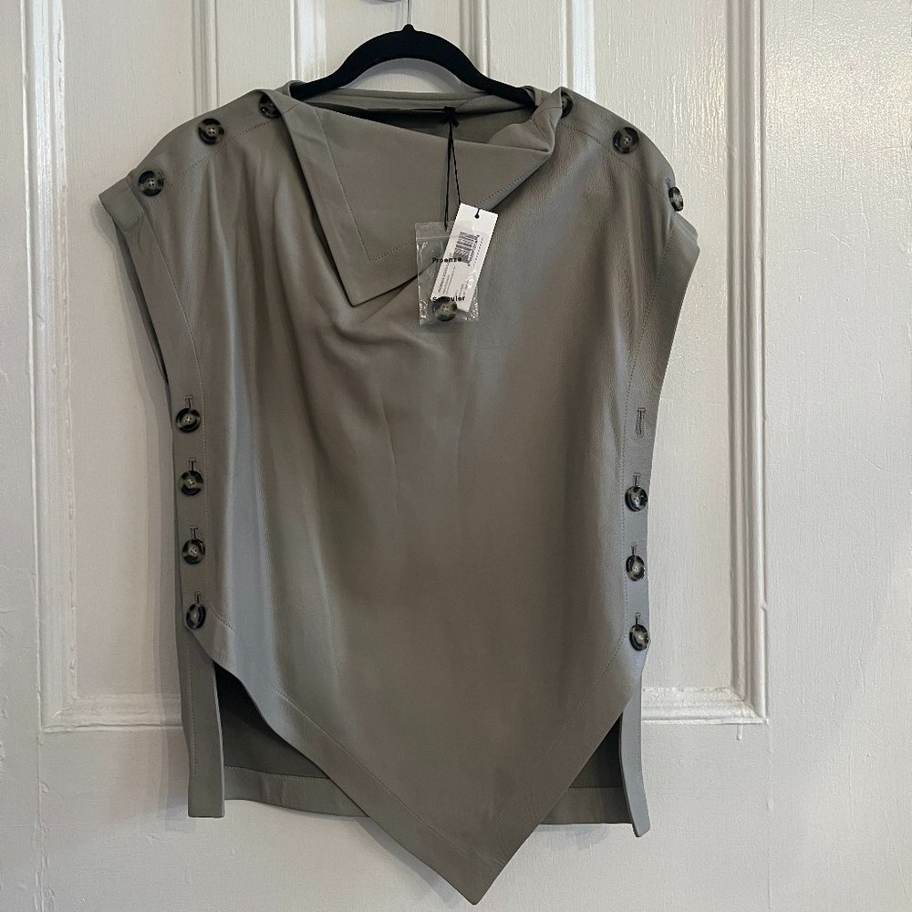 PROENZA SCHOULER Bandana-Neck ​Leather Top *NEW with tags*